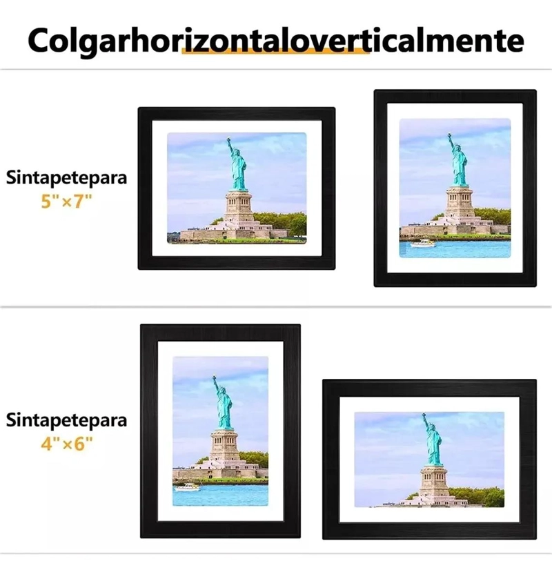 SET DE 5 MARCOS DE FOTO DECORATIVOS PARA PARED Y MESA - 3
