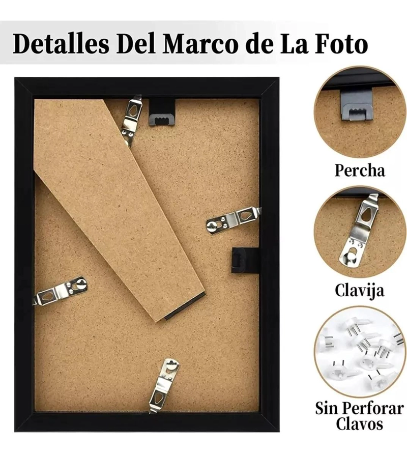 SET DE 5 MARCOS DE FOTO DECORATIVOS PARA PARED Y MESA - 5