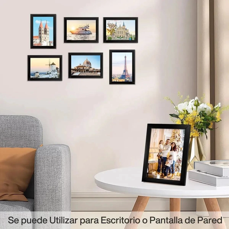 SET DE 5 MARCOS DE FOTO DECORATIVOS PARA PARED Y MESA - 9