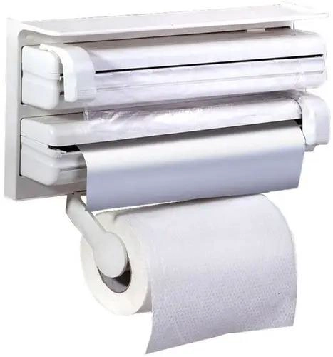 DISPENSADOR TRIPLE PARA PAPEL DE COCINA CON CORTADOR - 1