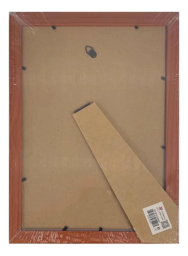 PACK DE 6 MARCOS DE MADERA PARA FOTOS Y DIPLOMAS A4 COLOR CAOBA - 1