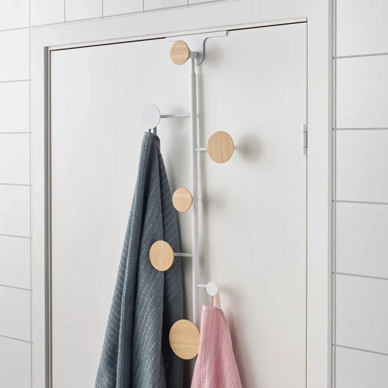 PERCHERO REGULABLE PARA PUERTA INFANTIL DE ACERO Y BAMBU - 5