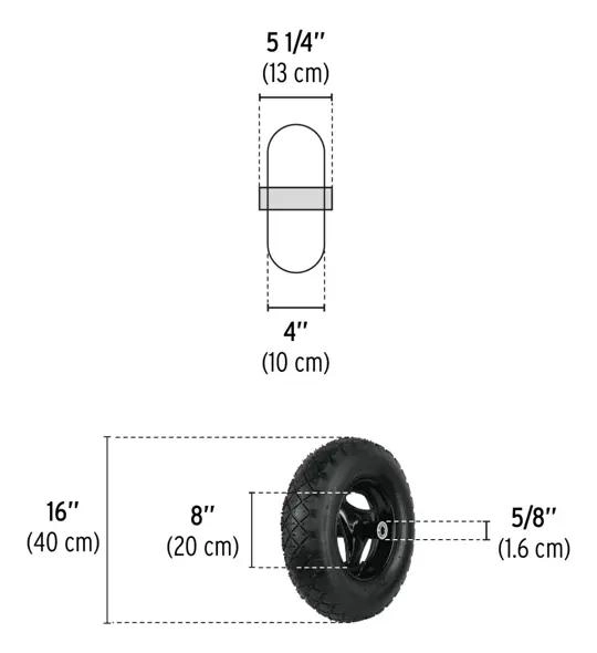 RUEDA NEUMATICA PARA CARRETILLA DE 16 PULGADAS - 3