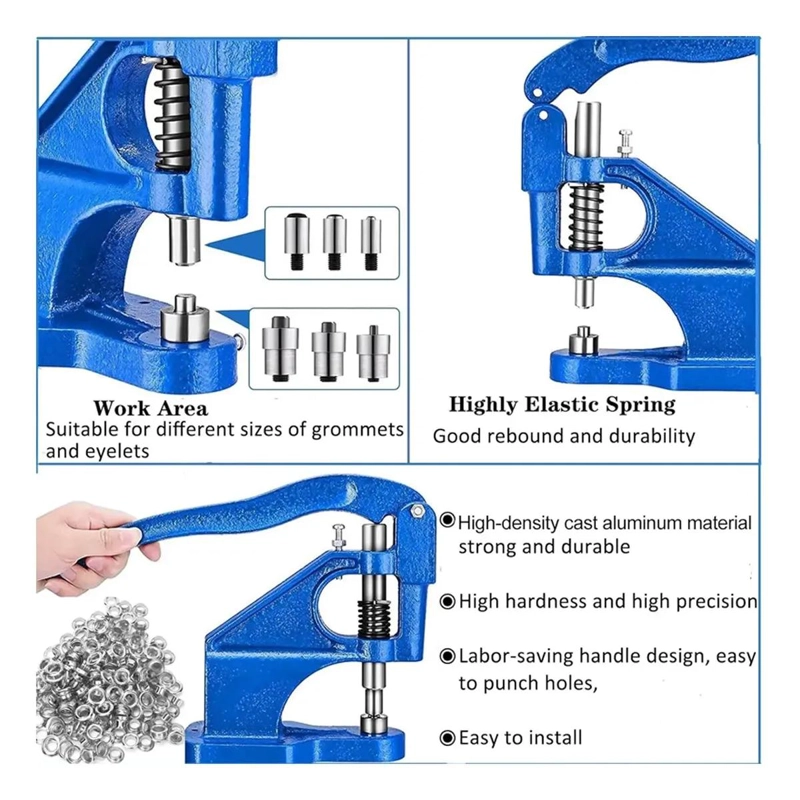 REMACHADORA MANUAL CON 3000 OJILLOS METALICOS Y TROQUELES - 10