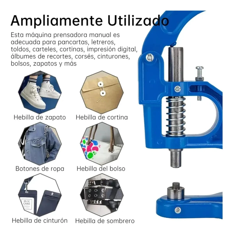 REMACHADORA MANUAL CON 3000 OJILLOS METALICOS Y TROQUELES - 8