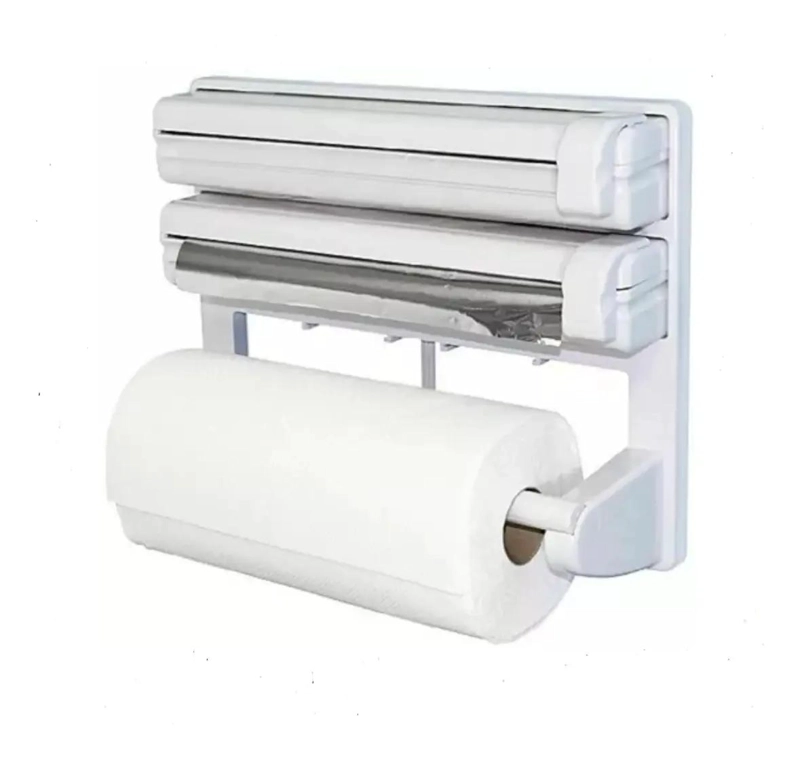 DISPENSADOR TRIPLE PARA ROLLO DE TOALLA Y FILM DE COCINA - 3