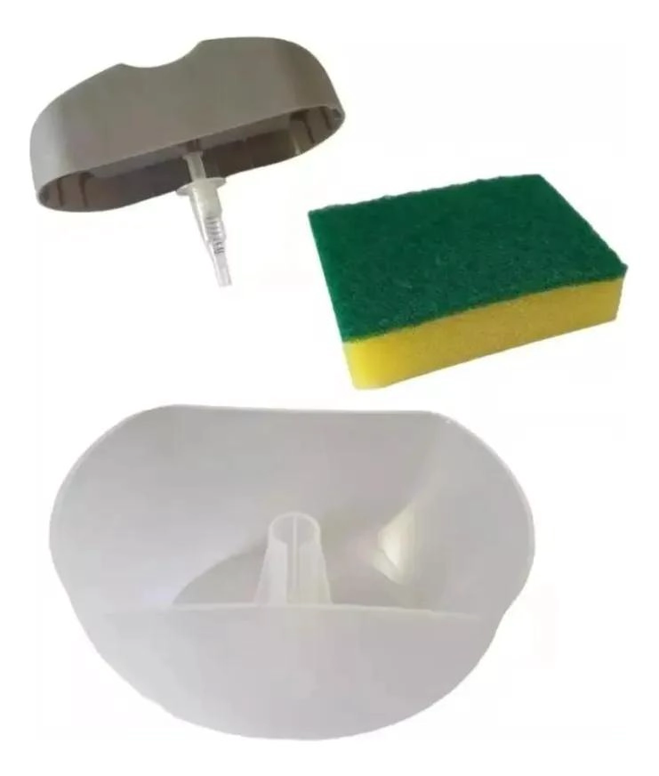 DISPENSADOR DE JABON LIQUIDO Y SOPORTE PARA ESPONJA DE COCINA - 1