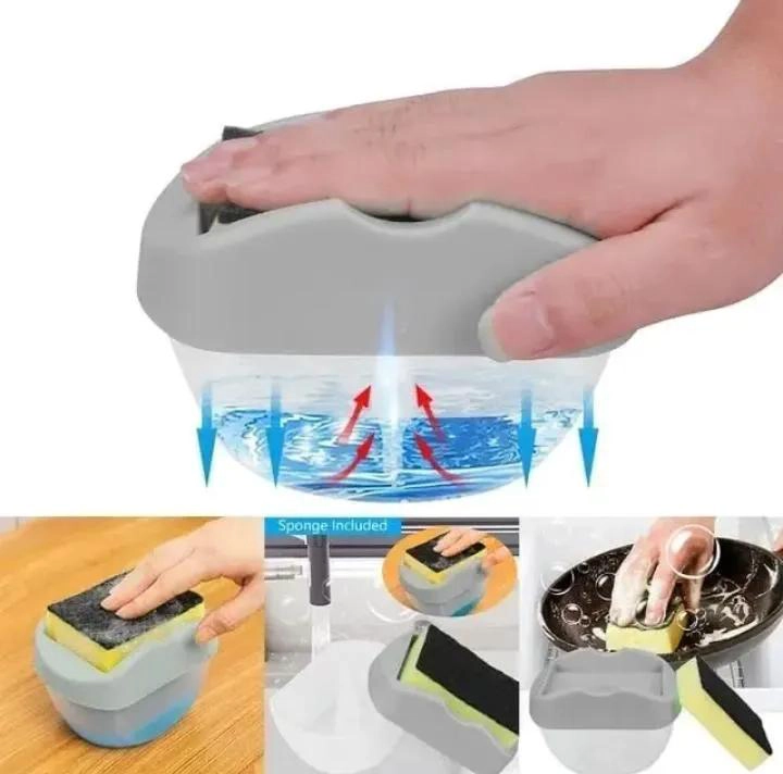 DISPENSADOR DE JABON LIQUIDO Y SOPORTE PARA ESPONJA DE COCINA - 6