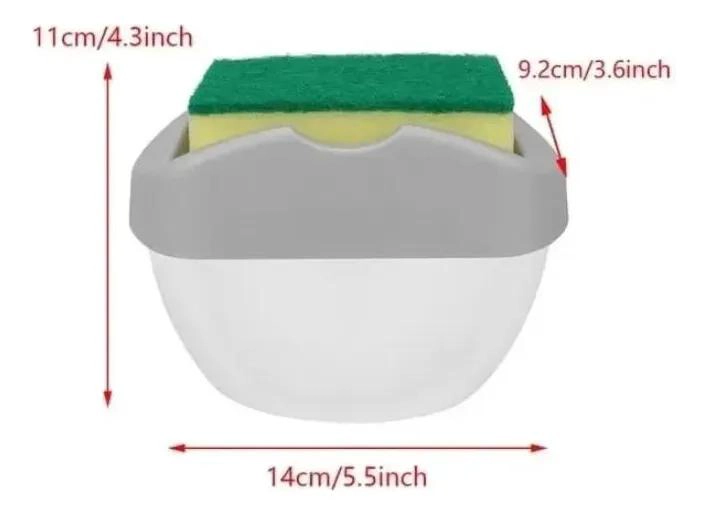 DISPENSADOR DE JABON LIQUIDO Y SOPORTE PARA ESPONJA DE COCINA - 8