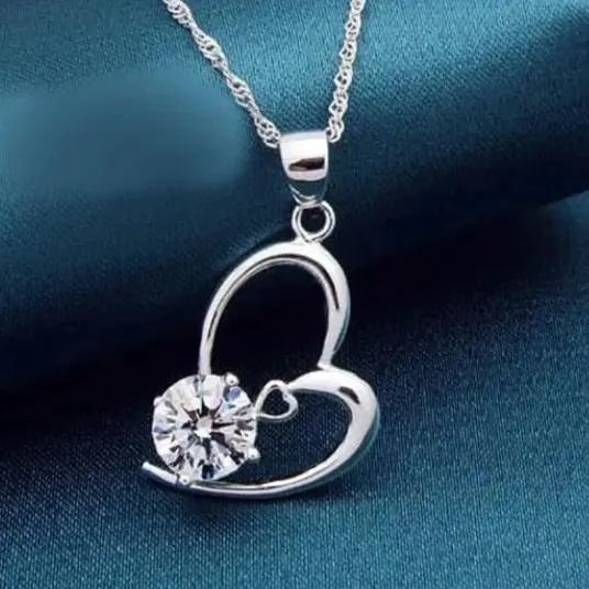 CONJUNTO DE JOYAS DE PLATA 925 CON CORAZON Y AROS ELEGANTES - 5