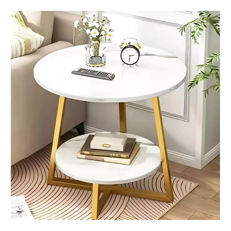 MESA DE CENTRO DECORATIVA DE DOS NIVELES CON ESTRUCTURA METALICA Y SUPERFICIE DE - 2