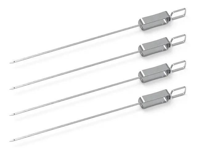 SET DE 4 BROCHETAS DE ACERO INOXIDABLE DE 46 CM PARA PARRILLA - 1