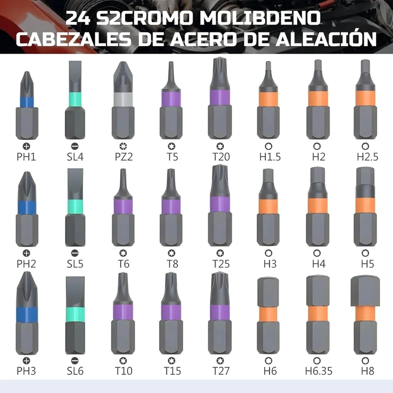 JUEGO DE DESTORNILLADORES MAGNE TICOS 24 EN 1 PARA ELECTRONICA - 2