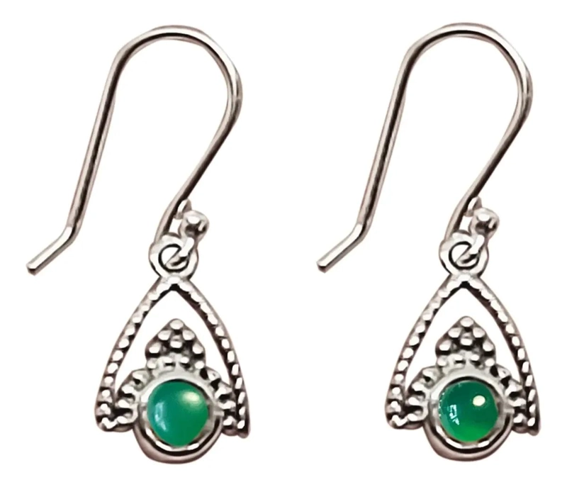 AROS DE PIEDRAS NATURALES EN PLATA FINA 925 ELEGANTES - 1