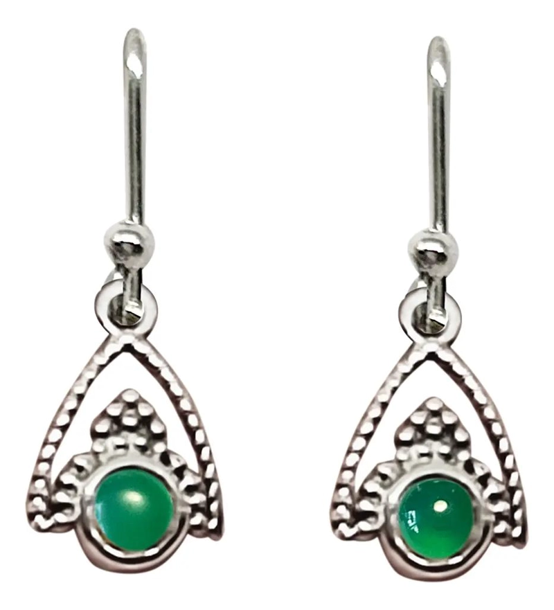 AROS DE PIEDRAS NATURALES EN PLATA FINA 925 ELEGANTES - 2