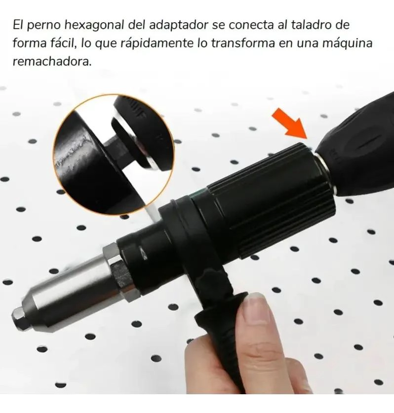 PISTOLA DE REMACHES CON 4 BOQUILLAS - 6