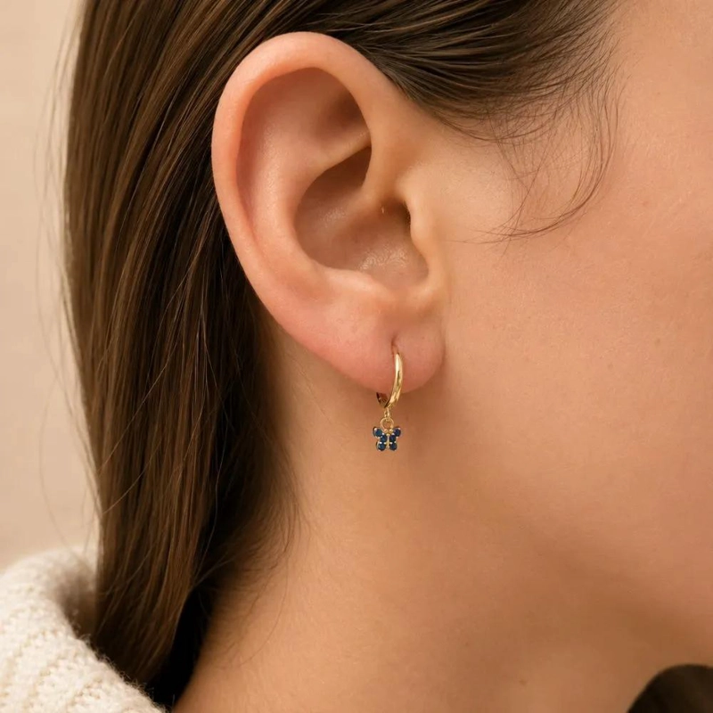 AROS DE PLATA ITALIANA CON CIRCONES ELEGANTES PARA MUJER - 2