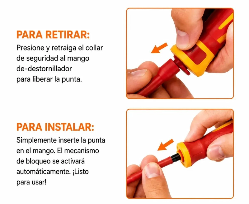 KIT DE DESTORNILLADORES AISLADOS 1000V CON 12 PUNTAS INTERCAMBIABLES - 2