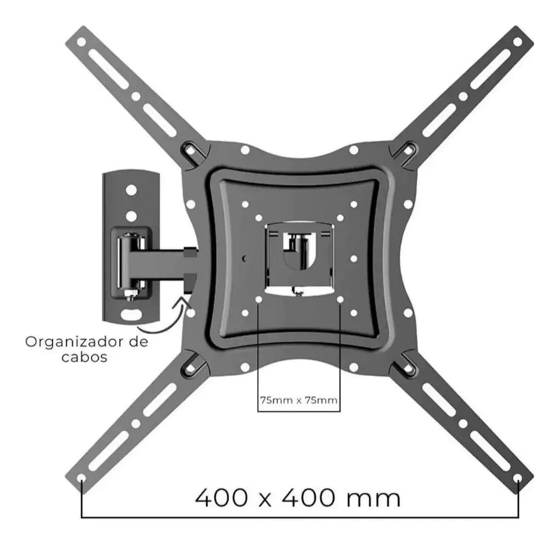 SOPORTE ARTICULADO PARA TV DE 17 A 60 PULGADAS, AJUSTABLE Y NEGRO - 4