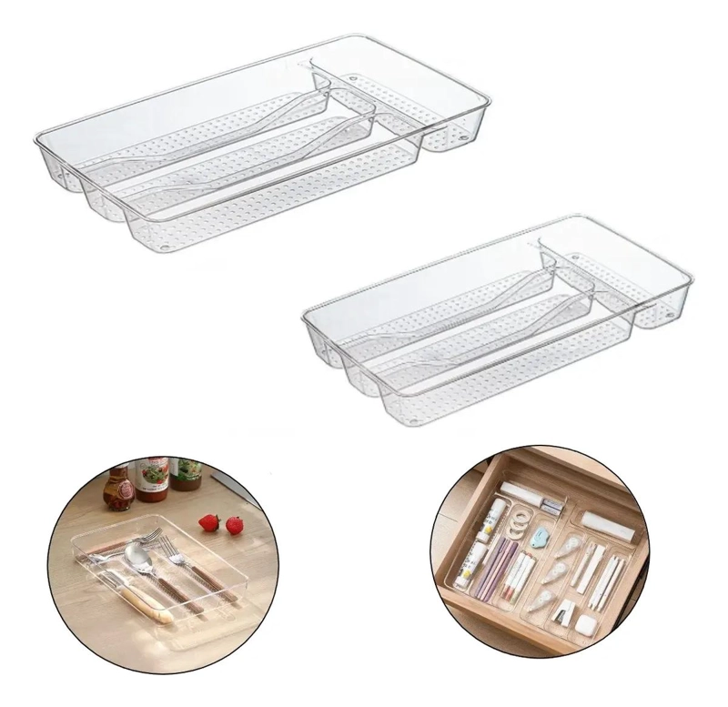 ORGANIZADOR DE CUBIERTOS ACRILICO ELEGANTE PARA COCINA Y MESA - 1