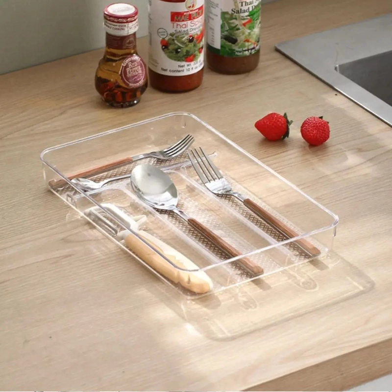 ORGANIZADOR DE CUBIERTOS ACRILICO ELEGANTE PARA COCINA Y MESA - 2