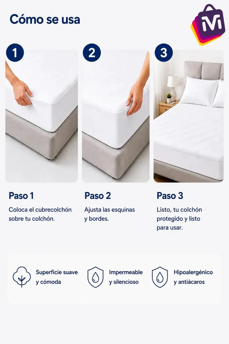 PROTECTOR DE COLCHON IMPERMEABLE Y SUAVE PARA HOGAR - 2