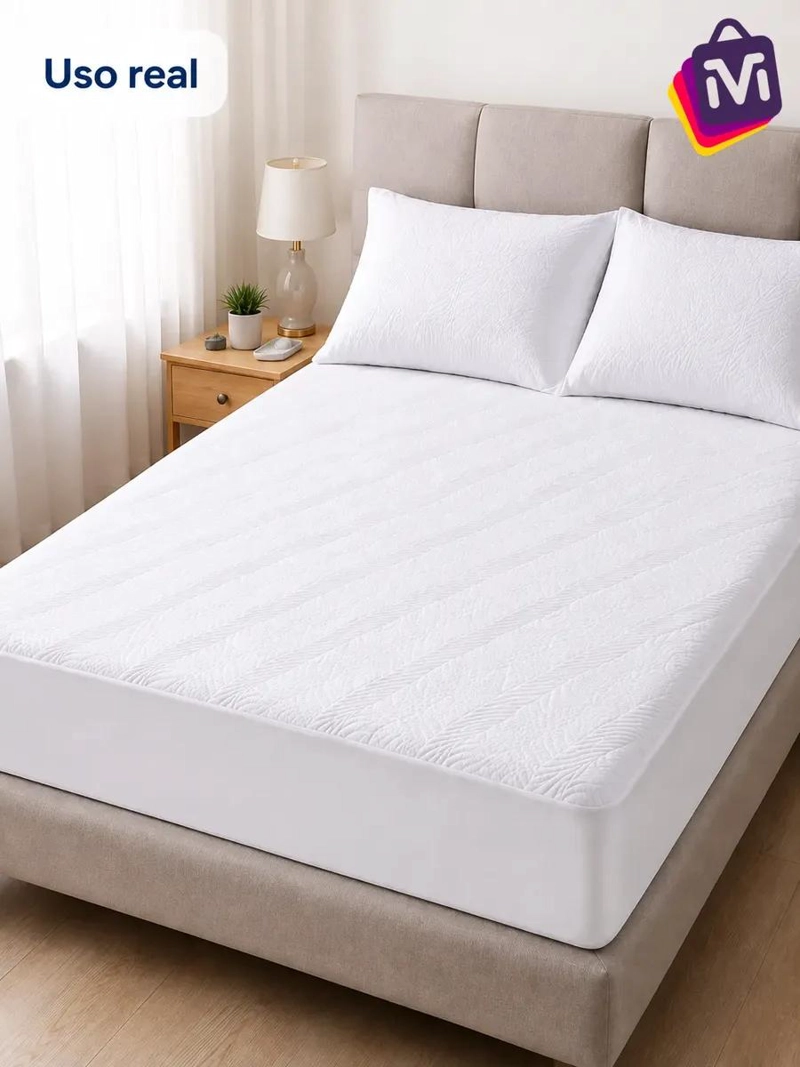 PROTECTOR DE COLCHON IMPERMEABLE Y SUAVE PARA HOGAR - 5