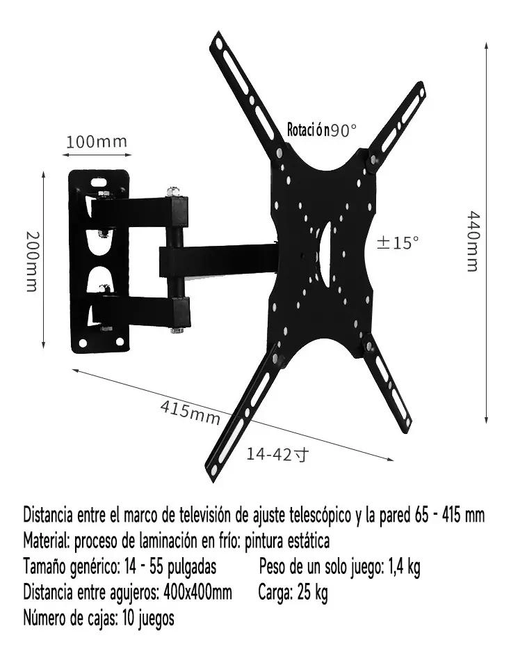 SOPORTE TELESCOPICO PARA TELEVISORES DE 14 A 55 PULGADAS - 3