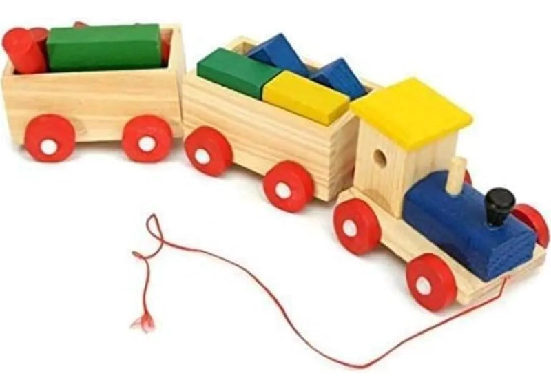 TREN DE MADERA JUGUETE ARRASTRE PARA NIÑOS DE 2 A 4 AÑOS - 2