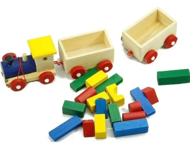 TREN DE MADERA JUGUETE ARRASTRE PARA NIÑOS DE 2 A 4 AÑOS - 4
