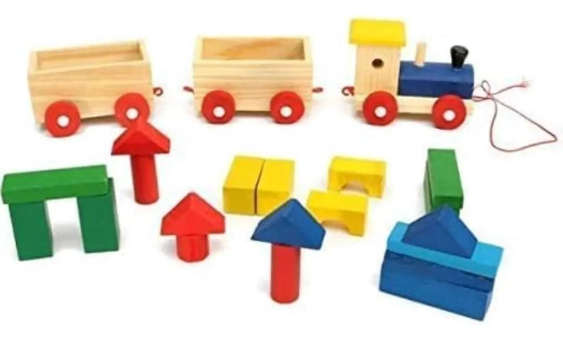 TREN DE MADERA JUGUETE ARRASTRE PARA NIÑOS DE 2 A 4 AÑOS - 5