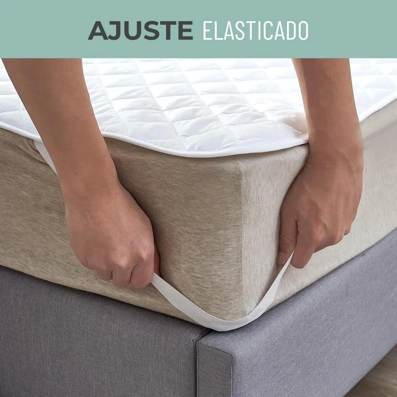 PROTECTOR IMPERMEABLE PARA COLCHON KING BLANCO SUAVE Y DURADERO - 2