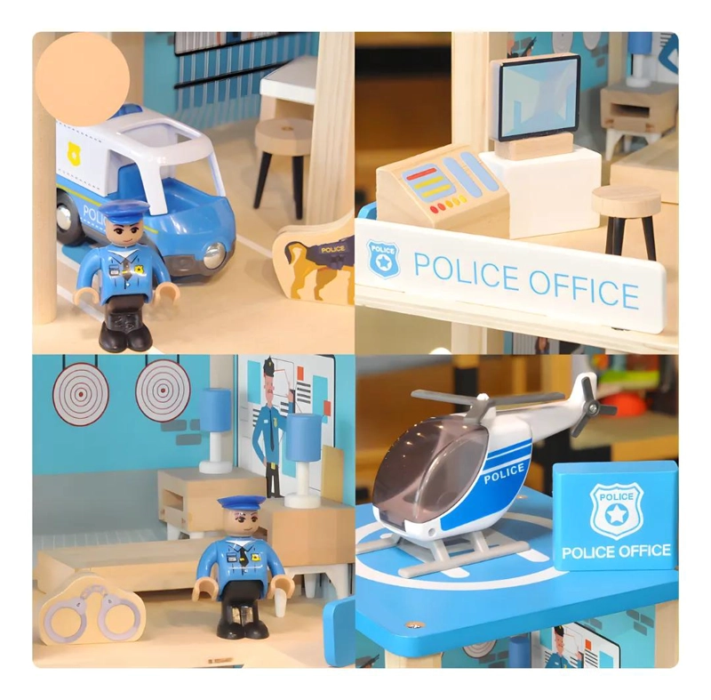 ESTACION DE POLICIA DE MADERA JUGUETE EDUCATIVO PARA NIÑOS - 5