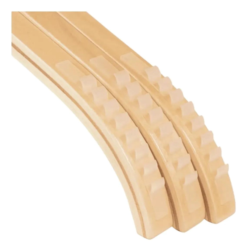 PACK DE 10 COLGADORES DE MADERA DE BAMBU PARA ROPA - 3
