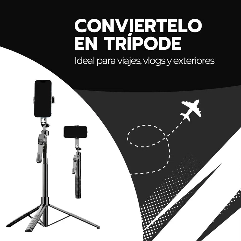 TRIPODE EXTENSIBLE PARA SELFIES Y VIDEOS DE 1.7M - 6