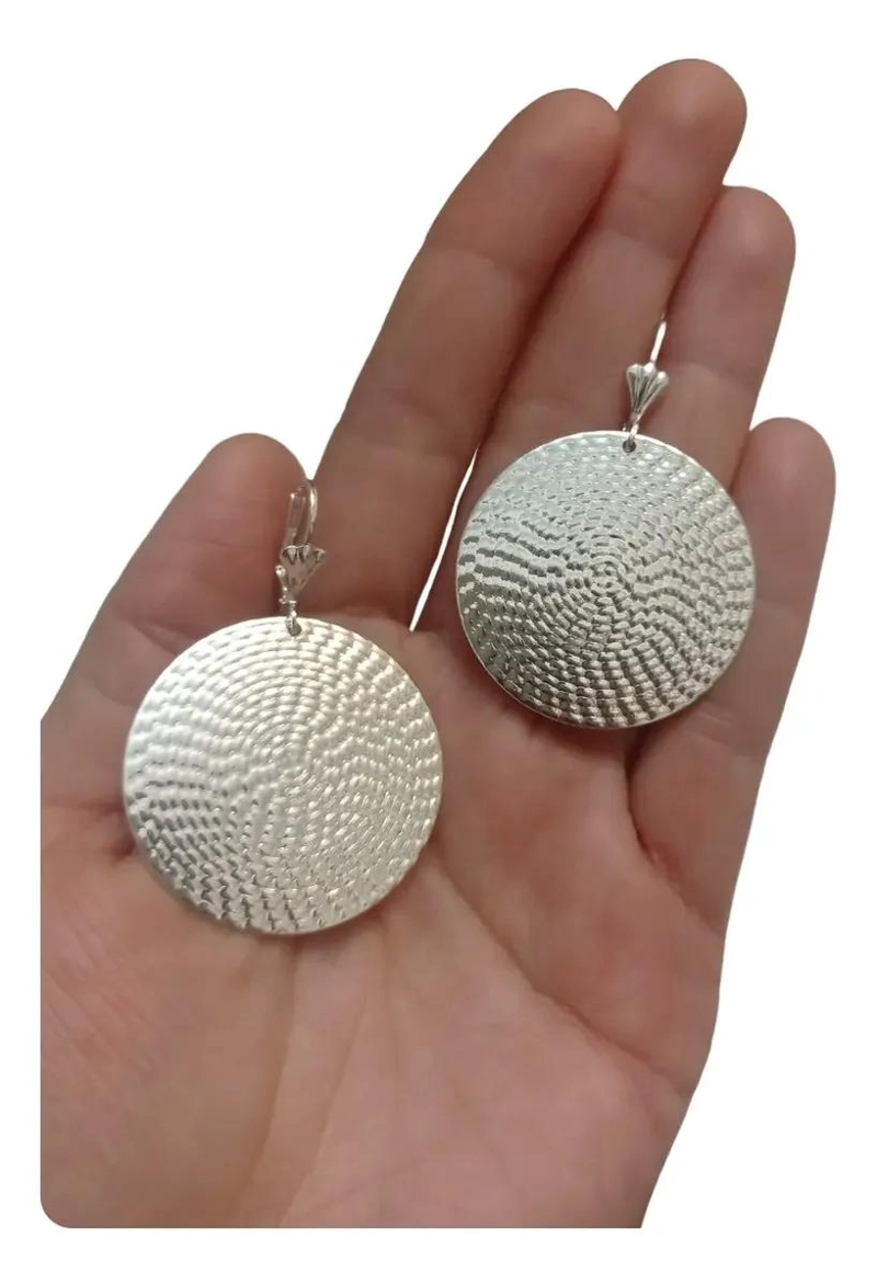 AROS COLGANTES ESFERA CORRUGADA CON BAÑO DE ORO 18K HIPOALERGE NICOS - 1