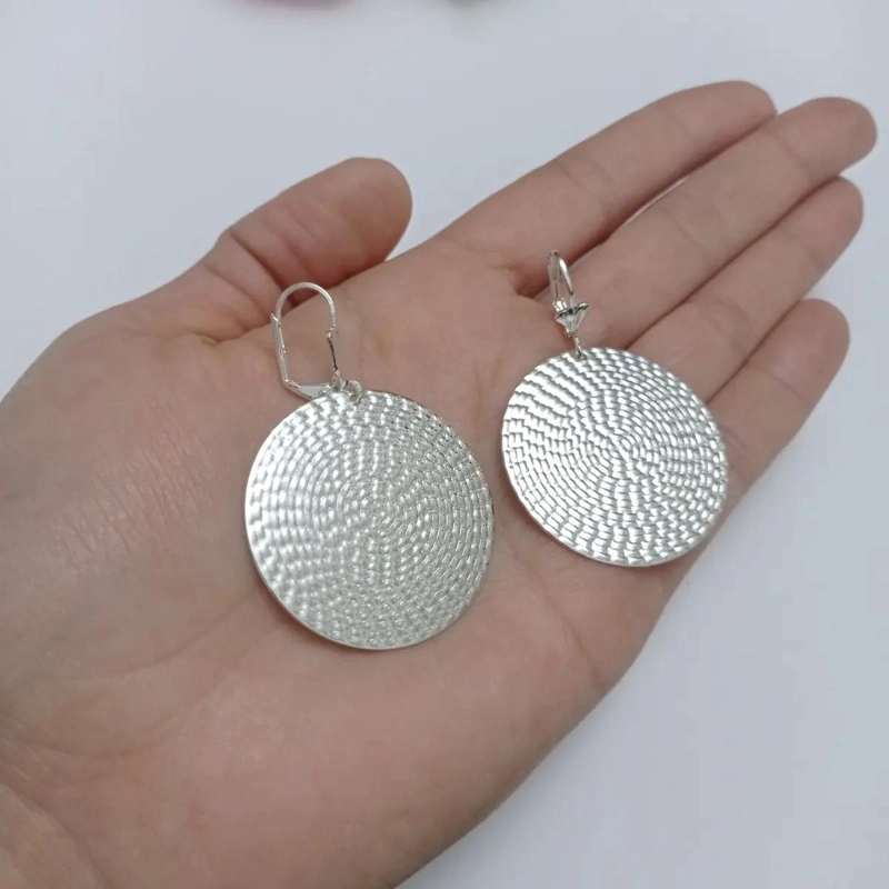 AROS COLGANTES ESFERA CORRUGADA CON BAÑO DE ORO 18K HIPOALERGE NICOS - 2
