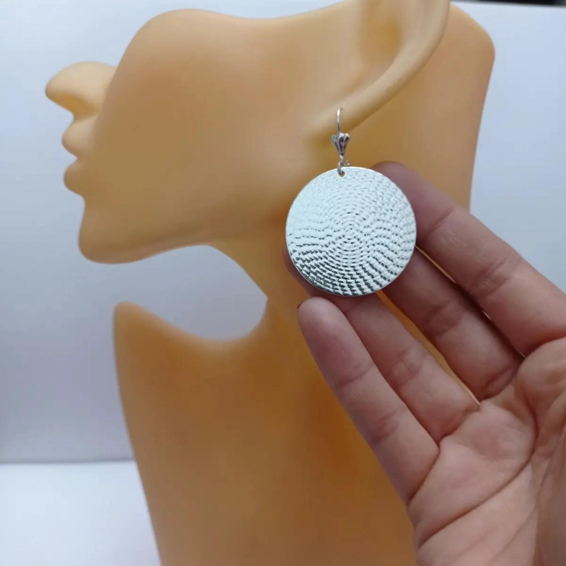 AROS COLGANTES ESFERA CORRUGADA CON BAÑO DE ORO 18K HIPOALERGE NICOS - 3