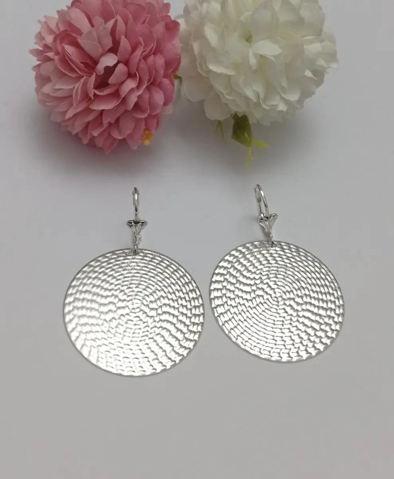 AROS COLGANTES ESFERA CORRUGADA CON BAÑO DE ORO 18K HIPOALERGE NICOS - 5