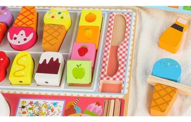 JUEGO DE MADERA PARA NIÑOS CON PUZZLES DE HELADO - 4