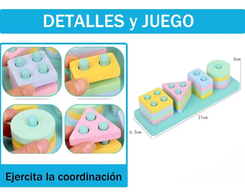 PACK DE 10 JUGUETES DIDACTICOS DE MADERA PARA NIÑOS - 7