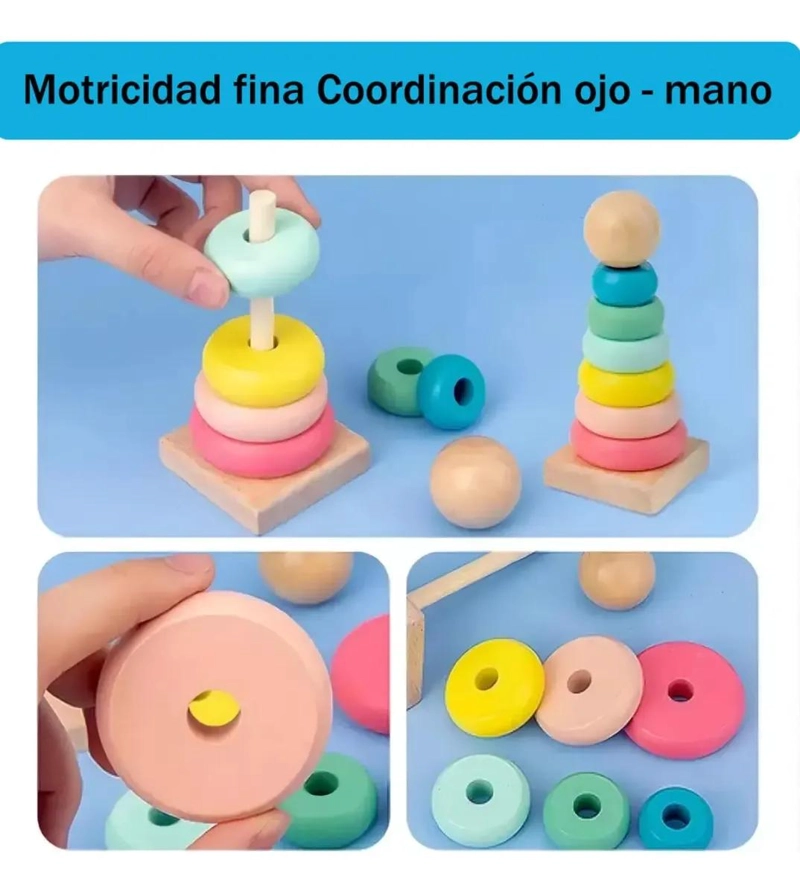 PACK DE 10 JUGUETES DIDACTICOS DE MADERA PARA NIÑOS - 8