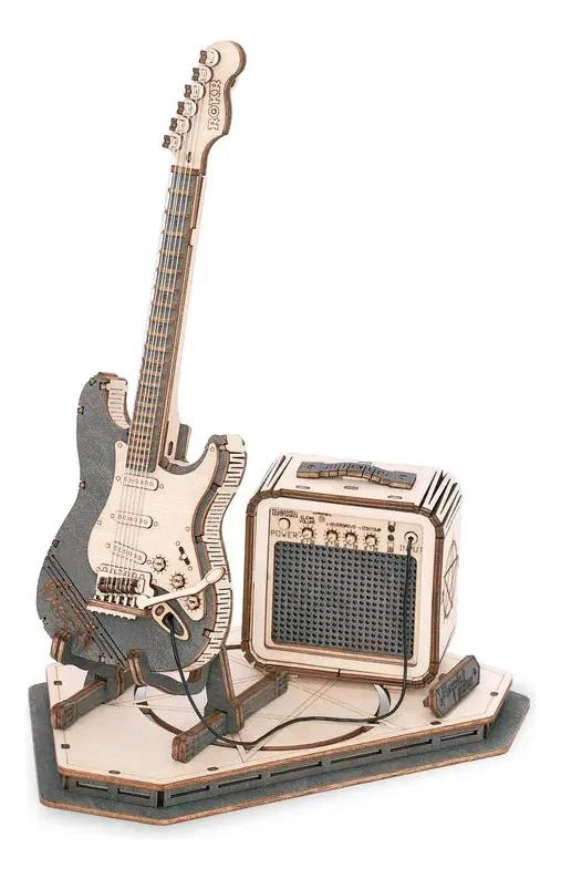 GUITARRA ELE CTRICA DE MADERA PARA ENSAMBLAR CON 140 PIEZAS - 1