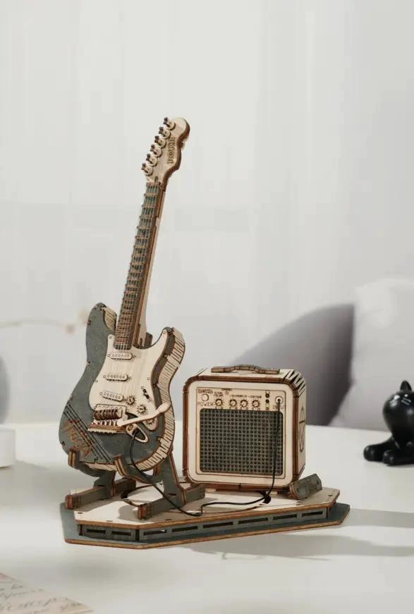 GUITARRA ELE CTRICA DE MADERA PARA ENSAMBLAR CON 140 PIEZAS - 2