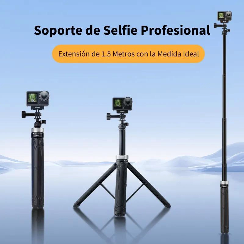 BASTON TRIPODE SELFIE EXTENSIBLE 1.5M 360° PARA CAMARAS - 3