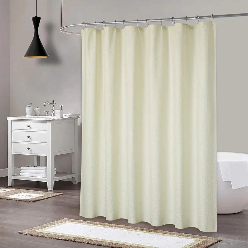 CORTINA DE BAÑO IMPERMEABLE CON FORRO Y DISEÑO TEXTURADO - 2