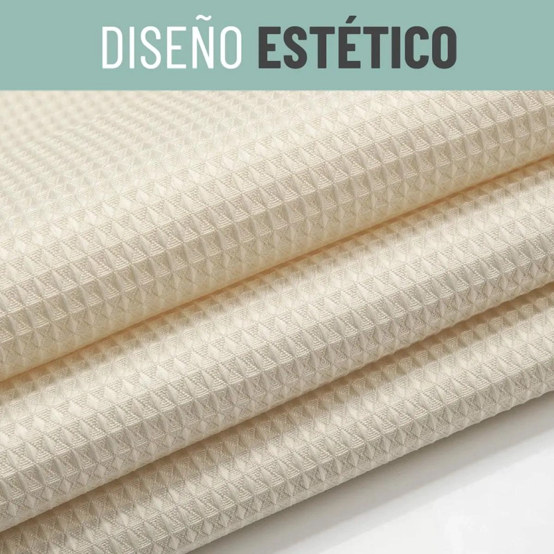CORTINA DE BAÑO IMPERMEABLE CON FORRO Y DISEÑO TEXTURADO - 4