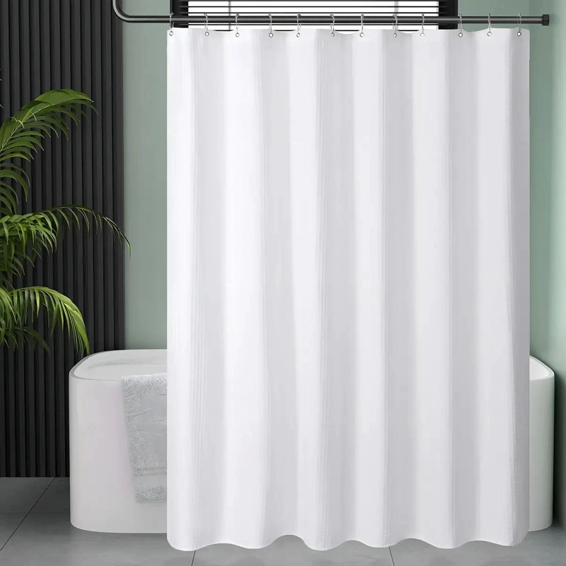 CORTINA DE BAÑO IMPERMEABLE CON FORRO Y DISEÑO TEXTURADO - 2