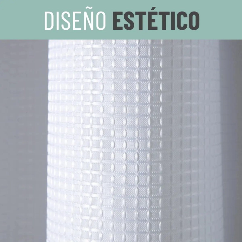 CORTINA DE BAÑO IMPERMEABLE CON FORRO Y DISEÑO TEXTURADO - 4