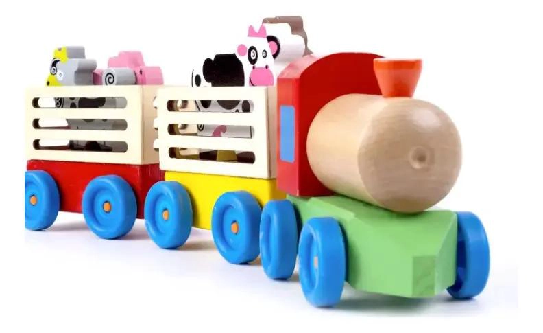 TREN DE MADERA DIDACTICO CON ANIMALES DE GRANJA - 6